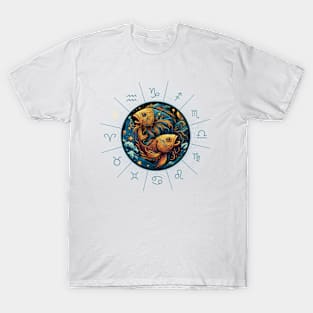 ZODIAC Pisces - Astrological PISCES - PISCES - ZODIAC sign - Van Gogh style - 3 T-Shirt